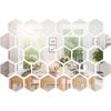 Adhesivos de pared de espejo acrílico hexagonal explosivo transfronterizo tridimensional DIY autoadhesivos decoración del hogar adhesivos de pared de fondo