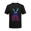 Camiseta de Manga Corta para Hombre Estilo 2026 con Diseño de Conejo de Pedrería, Algodón de Seda, Corte Delgado, Tallas Grandes, Camiseta de Marca de Moda