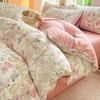 Nuevo Juego de Cama de Algodón Puro de Grado A para Maternidad e Infancia de 80 Hilos, Juego de Cuatro Piezas con Estampado Floral, Juego de Tres Piezas de Algodón para Dormitorio de Estudiante al por Mayor