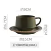 Conjunto de Xícara e Pires de Cerâmica Grossa Retrô Caneca Japonesa Pintada à Mão Café Caseiro Xícara de Latte Xícara de Café da Manhã Atacado