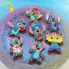 Animación de Dibujos Animados Stitch DIY Accesorios de Joyería Coreana K Oro Esmalte de Gota Aleación Colgante Pequeño Pendientes Colgante