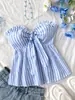 Top de Rayas Strapless de Moda