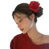 Ano Novo acessórios de cabelo Red Rose Flower hairpin clipe lateral feminino bangs clip Ano Novo cocar hairpin Internet celebridade cocar flor