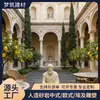 Figuras de Eruditos Europeus Estátua de Arenito Assento de Jardim Paisagem Areia Artificial Figuras de Fábula Escultura Painel Decorativo