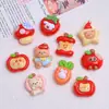 Oso Manzana Lindo Dibujo Animado Hecho a Mano DIY Accesorios para Joyería Hebilla de Zapato con Agujero Paquete de Materiales Pegamento Cremoso Resina Accesorios Pequeños