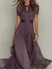 Primavera 2026 Nuevo Vestido Elegante con Cuello en V, Cintura ceñida y Volantes, Vestido Estampado de Moda para Mujer Transfronterizo de Amazon