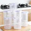 Tarro Transparente para Almacenamiento de Granos para el Hogar Transfronterizo Recipiente de Plástico Sellado Tarro para Granos Caja de Almacenamiento de Alimentos y Productos Secos para Cocina