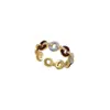 Anillo con Goteo de Color de Aceite Microincrustado Anillo Diseño de Nicho para Mujer Sentido Avanzado Anillo para Dedo Índice Retro Elegante Versátil para Mujer