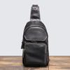 Nova Bolsa de Peito Masculina de Couro Genuíno da Luojia Casual Esportiva Couro de Vaca Transversal Mochila Pequena com Furo USB Bolsa de Ombro de Couro Macio