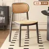 Silla Ratán Nórdica Medieval Silla de Comedor Hogar Plástico Apilable Exterior Celebridad de Internet Silla con Respaldo Apartamento Pequeño Mesa y Sillas de Ocio