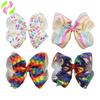 Haochuan Transfronterizo AliExpress Pinza de Pato Escama de Pez Cósmico de 8 Pulgadas Pasador de Pelo de Lazo para Niños Pinza de Pelo JOJO Accesorios para el Cabello