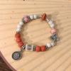 Nueva Colección de Pulseras Chinas ~ Pulsera de Cerámica con Cuentas Estilo Étnico Estilo Zen Estilo Nacional Pulsera Elástica con Colgante para Mujer