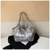 Bolsa tote estilo coreano, minimalista, com estampa de bolinhas e letras para mulheres, nova coleção 2026, grande capacidade, bolsa de ombro, casual e adequada para o trajeto