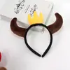 Tiara Fofa de Chifre de Diabo para Halloween para Apresentação Infantil, Tiara Adorável de Desenho Animado, Acessório de Cabelo de Chifre de Vaca, Transfronteiriço