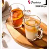 Copo Engrossado Copo de Cerveja Copo para Café Latte Copo de Chá de Leite Copo com Alça para Suco Copo de Vidro para Bebida Fria Copo de Água Transparente