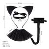 Halloween Enfeite de Cabeça de Animal Novo Tiara de Gato Conjunto de Cauda de Pelúcia para Adulto Tiara de Orelha de Gatinho Adereços para Fantasia