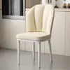 Silla de comedor estilo crema lujo ligero gama alta minimalista moderno estilo diseñador minimalista silla con respaldo para maquillaje en casa