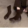Botines tobilleros de punta redonda, tacón oculto, invisibles, que aumentan la altura, no cansan, botines de caña corta, suela suave, botines adelgazantes, cómodos, de colorblock, para mujer, elásticos