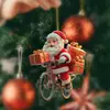 Colgante Navideño de Bicicleta Nueva de Santa Claus Transfronterizo Llavero de Regalo Pequeño Creativo Decoración para Árbol de Navidad