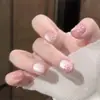30 Piezas de Puntas Populares de Uñas Artísticas Domésticas, Colección Dulce y Linda de Nudo de Lazo Ojo de Gato Estilo Francés, Puntas de Uñas Portátiles al por Mayor
