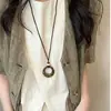 Novo Colar Étnico Popular Retro Estilo Chinês para Mulheres, Corrente Longa Versátil para Suéter de Nicho com Toque de Luxo, Acessório Simples