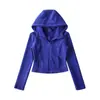 Sudadera Corta con Capucha de Forro Polar Engrosado, Chaqueta de Cremallera Ajustada al Cuerpo, Cálida de Invierno Europea y Americana, con Protección Solar