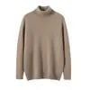 Suéter Masculino de Cashmere 100% Espesso 7 Gauge, Gola Alta, Estilo Quente, Cor Sólida, Malha de Manga Longa 2025
