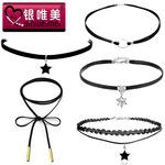 925纯银韩版绒绳多款项链 时尚简约锁骨链经典复古项饰混批星证书