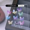 Acessórios de Unha Borboleta Elfo da Aurora Celebridade da Internet Novo Gradiente Colorido Tridimensional Borboleta de Fada Acessórios de Arte em Resina para Unhas