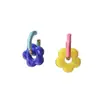 Brincos de flor novos de primavera cor doce dopamina moda cor contrastante pequeno fresco simples Joker pequeno brinco de orelha