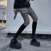 Meias gradientes cinza preto e branco fino gostosa menina personalidade cinza assentamento meia-calça veludo japonês meias pretas