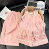 Pijama de Algodón Nube para Mujer, Estilo Verano con Copas en el Pecho, Dulce Estilo Pastoral, Conjunto Delgado de Tres Piezas, Ropa para el Hogar que se Puede Usar Afuera