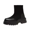 Botas Martin de Suela Gruesa para Mujeres Bajitas, Nuevo Estilo Otoño e Invierno 2026, Forradas de Felpa, Estilo Británico, Botines que Aumentan la Altura, Botas de Media Caña Elásticas Ajustadas