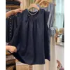 Moda de Verano Top Coreano Retro sin Mangas con Mangas Pequeñas Volantes Chaleco Versátil Suéter Estilizado que Reduce la Edad Camisola para Mujer