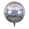 Nuevo Globo 4D de 22 Pulgadas Tridimensional de Cumpleaños Papel de Aluminio Película de Aluminio Artículos de Decoración para Fiesta de Cumpleaños Boda Venta al por Mayor Transfronteriza