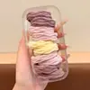 Elásticos de Borracha Universais em Caixa para Crianças e Adultos, Prendedores de Cabelo Coloridos Macaron para Rabo de Cavalo Alto, Alta Elasticidade, Não Puxam o Cabelo, Argolas de Cabelo