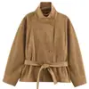 Atacado de fabricante de roupas femininas transfronteiriço 2026 AliExpress item mais vendido jaqueta casual da moda estilo francês com cinto