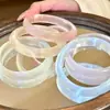 Pulseira Olho de Gato Tipo Gelo para Mulheres, Joias Atacado Gradiente Azul Gelo Luar Branco, Pulseira de Jade Gelo-Transparente Pedra Olho de Gato