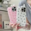 Funda de Teléfono iPhone16promax de Nueva Ola Japonesa y Coreana con Puntos para Apple 15Pro Estéreo 14 Resistente a Caídas 13P Mujeres