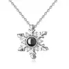 Regalo de Navidad Lenguaje del Amor Te Amo Collar Yulu Tú Alce Copo de Nieve Colgante de Aleación Venta al por Mayor