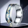 Anel de Aço Inoxidável para Mulheres, Tendência Sem Desbotamento Estilo Ins Hip-Hop Design de Nicho, Anel Liso de Aço Titânio 8mm de Largura