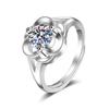 Comercio electrónico transfronterizo Europa y Estados Unidos Pulsera de temperamento simple de seis garras Super flash Anillo de circón grande Simulación Anillo de diamantes Joyería al por mayor