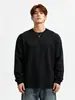 Camiseta de Manga Larga Pesada 270g para Hombre Blanca Holgada Off-Shoulder Ropa Exterior Cuello Redondo Top de Algodón Puro Otoño e Invierno Ropa de Pareja