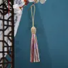 Tapa de tornillo larga, borla de seda de hielo, adorno colgante, caja de regalo, colgante de abanico, decoración colgante, accesorios para joyería DIY hechos a mano