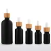 Frasco de óleo essencial de bambu sub-preto frasco de vidro para sub-embalagem frasco de amostra pequena frasco conta-gotas com cabeça de borracha para mistura