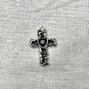 Colgante de cruz con simulación de color de diamante de aleación K blanco, accesorios de joyería caseros para hacer tú mismo, material para collar