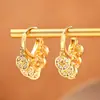 Novos Brincos de Zircônia Estilo Chinês Moedas dos Cinco Imperadores, Design de Nicho, Brincos Exquisitos e Modernos, Joia de Orelha Simples e Versátil com Franja de Moeda de Cobre