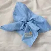 Goma para el pelo fresca de cuadros azules con colores contrastantes, Lazo para moño estilo perezoso, Nuevo accesorio para el pelo de primavera y verano