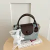 Bolsa de mão vintage estilo coreano para mulheres, nova bolsa de ombro da moda 2026, bolsa quadrada pequena da moda com retalhos de estampa de leopardo