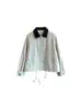 Chaqueta corta suelta de otoño estilo Ins para mujer, chaqueta casual de trabajo, versión coreana, bloques de color, cuello de solapa, simple y artística